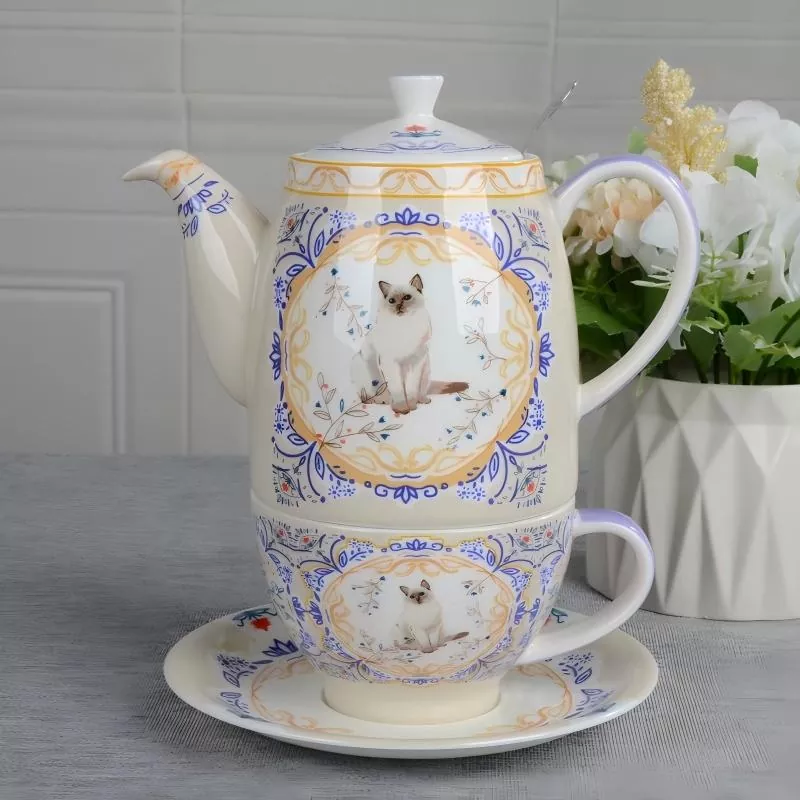Enchanted Porcelain Cup Set With Teapot